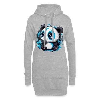Panda Ours Petit et Mignon - Sweat-shirt à capuche long Femme - gris chiné - Devant