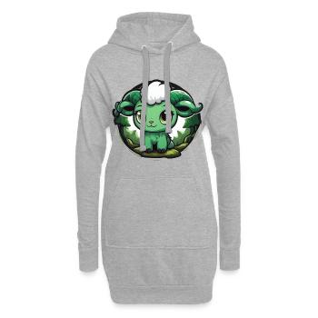 Widder - Hoodie-Kleid - Grau meliert - Vorne