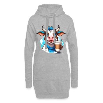 Coffee Cow - Hoodie Dress - heather grey - Front