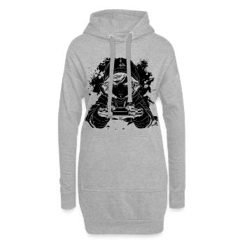 Look anime du lecteur vidéo - Sweat-shirt à capuche long Femme - gris chiné - Devant