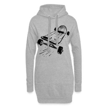 Skateboard - Hoodie-Kleid - Grau meliert - Vorne