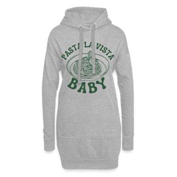 Pasta la vista baby- Spaghetti nudeln ramen  - Hoodie-Kleid - Grau meliert - Vorne