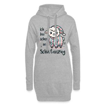 Ich bin schon im Schafanzug - Hoodie-Kleid - Grau meliert - Vorne