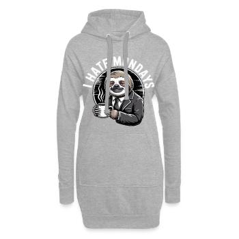 Humeur du lundi paresseux - Sweat-shirt à capuche long Femme - gris chiné - Devant