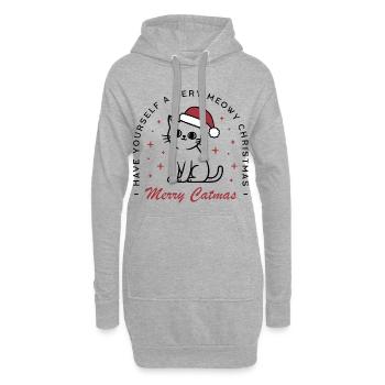Weihnachtskatzenliebhaber lustige, fröhliche Catmas - Hoodie-Kleid - Grau meliert - Vorne