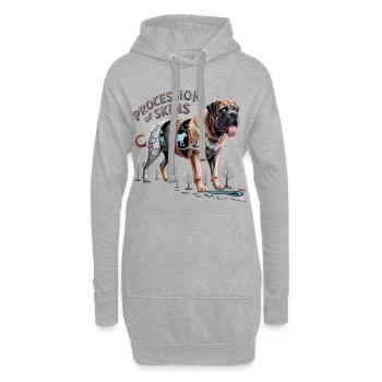 Cyborg-Mastiff-Hautschichten - Hoodie-Kleid - Grau meliert - Vorne
