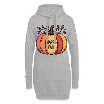 Champ de citrouilles d’automne heureux - Sweat-shirt à capuche long Femme - gris chiné - Devant
