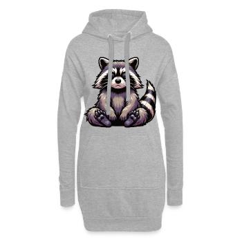 raton laveur, raton laveur, animal des bois, drôle de raton laveur - Sweat-shirt à capuche long Femme - gris chiné - Devant