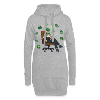 SEI GRÜN #1 – nette Leute - Hoodie-Kleid - Grau meliert - Vorne