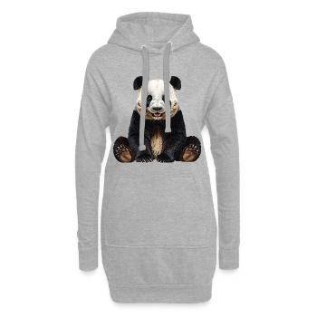 Panda - Sweat-shirt à capuche long Femme - gris chiné - Devant