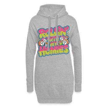 Sushi Rollin' With My Homies Loves Japanese Food - Hoodie-Kleid - Grau meliert - Vorne