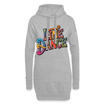 Line Dance Western Schriftzug - Hoodie-Kleid - Grau meliert - Vorne