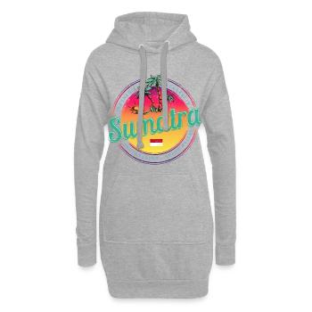 Sumatra Indonesien Retro Sonnenuntergang Souvenir - Hoodie-Kleid - Grau meliert - Vorne