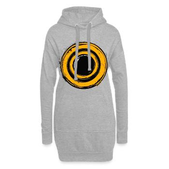 Kreisförmiger Pinselring-Burst - Hoodie-Kleid - Grau meliert - Vorne