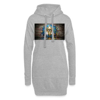 Œil triangulaire de Garffiti - Sweat-shirt à capuche long Femme - gris chiné - Devant