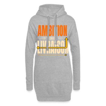 Ambition en cours de livraison - Citation - Sweat-shirt à capuche long Femme - gris chiné - Devant