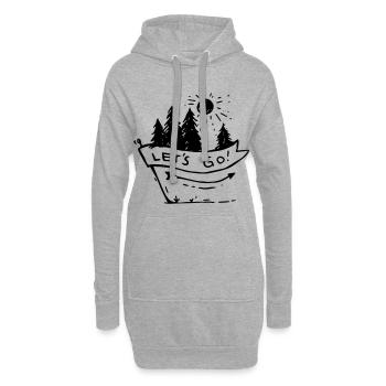 Berge Wandern Natur Outdoor Hiking - Hoodie-Kleid - Grau meliert - Vorne