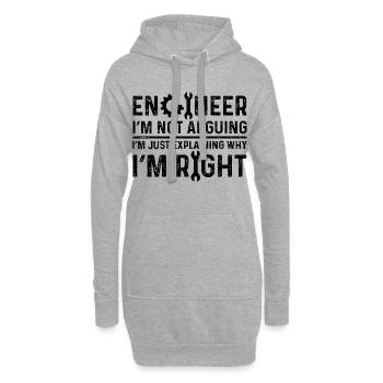 Engineer I’m Not Arguing I’m Just Explaining Why I - Sweat-shirt à capuche long Femme - gris chiné - Devant