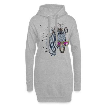 Animal Planet Zebra With Sunglasses - Hoodie Dress - heather grey - Front