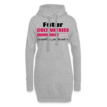 Futur Cultivatrice - Sweat-shirt à capuche long Femme - gris chiné - Devant