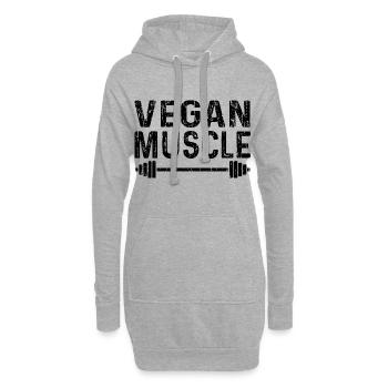 Vegan Muscle - Fitness - Sweat-shirt à capuche long Femme - gris chiné - Devant