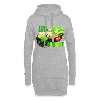 Ich kann nicht, ich habe Gemüsekorb stilisiert Korb - Hoodie-Kleid - Grau meliert - Vorne