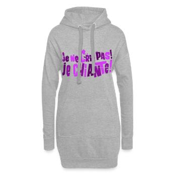Je chiante - Sweat-shirt à capuche long Femme - gris chiné - Devant