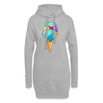 Planètes du système solaire en cornet de crème glacée cornet de crème glacée - Sweat-shirt à capuche long Femme - gris chiné - Devant
