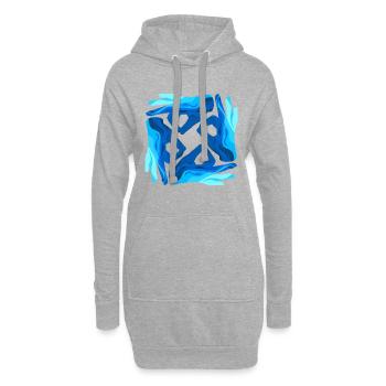 Taucherzeichen Symbol Kunst Taucher Geschenk - Hoodie-Kleid - Grau meliert - Vorne