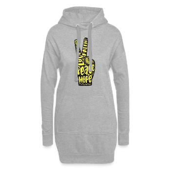 Love Faith Peace Hope Hand Zeichen Handzeichen - Hoodie-Kleid - Grau meliert - Vorne