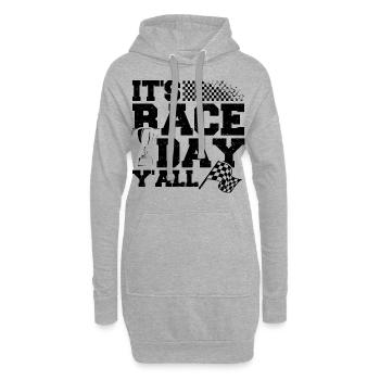 It's Race Day Y'All - Rennen - Hoodie-Kleid - Grau meliert - Vorne