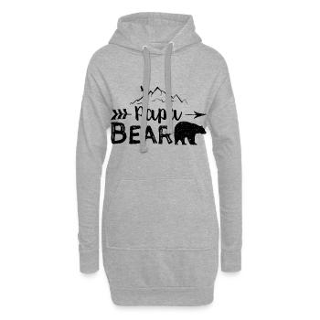 Papa Bear - Vater - Hoodie-Kleid - Grau meliert - Vorne