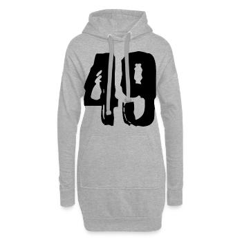 49 Zahl Trikot - Hoodie-Kleid - Grau meliert - Vorne
