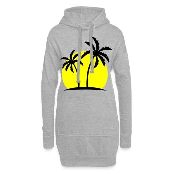 Symbole de Palm Island - Sweat-shirt à capuche long Femme - gris chiné - Devant