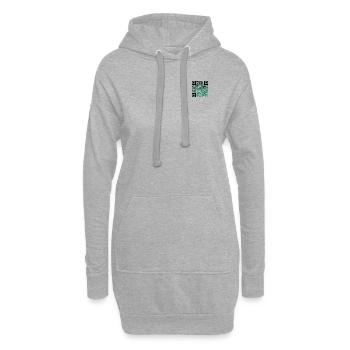 schwarz-grün - Hoodie-Kleid - Grau meliert - Vorne