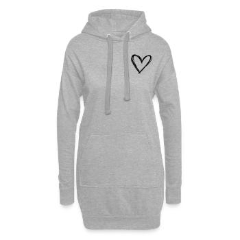 Heart - Hoodie-Kleid - Grau meliert - Vorne