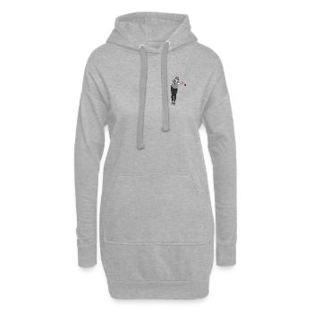 Petanque Spielerin Linkshänderin - Hoodie-Kleid - Grau meliert - Vorne
