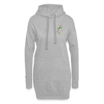 Chenille porte-bonheur sur trèfle - Sweat-shirt à capuche long Femme - gris chiné - Devant