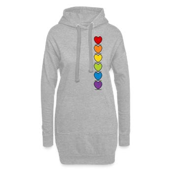 LGBT CSD LGBTQ+ HERZ REGENBOGEN HERZEN PRIDE MONTH - Hoodie-Kleid - Grau meliert - Vorne