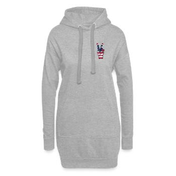 Symbole de paix de Noël drapeau des États-Unis utilisé - Sweat-shirt à capuche long Femme - gris chiné - Devant