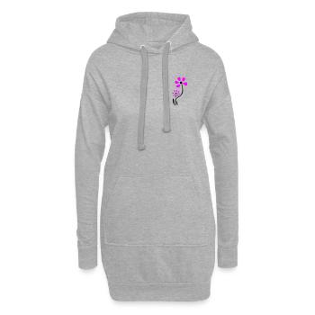 Fantaisie de fleur - Sweat-shirt à capuche long Femme - gris chiné - Devant