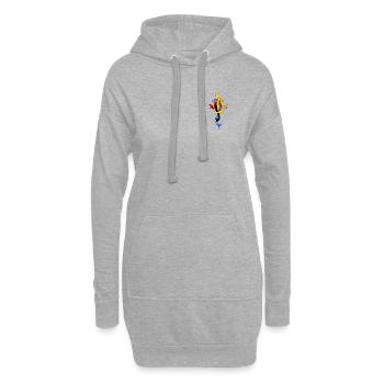 Schlangenbogen in stilisierten Farben - Hoodie-Kleid - Grau meliert - Vorne