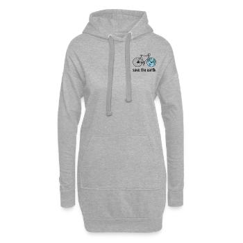 save the earth_Fahrrad_black_world color - Hoodie-Kleid - Grau meliert - Vorne