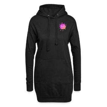 Herz Kreide farbenfroh - Hoodie-Kleid - Schwarz - Vorne