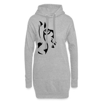 Gepard (monochrom) - Hoodie-Kleid - Grau meliert - Vorne