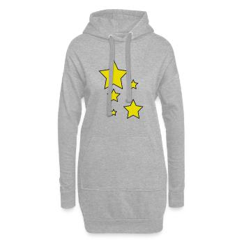 Stern Gelb - Hoodie-Kleid - Grau meliert - Vorne