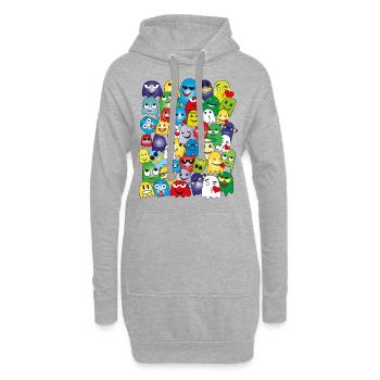 Des esprits drôles - Sweat-shirt à capuche long Femme - gris chiné - Devant
