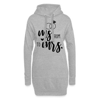 Hochzeit Junggesellenabschied - From Ms. to Mrs. - Hoodie-Kleid - Grau meliert - Vorne