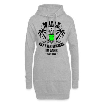 68 Malle ist nur einmal im Jahr Eimer Party Crew - Hoodie-Kleid - Grau meliert - Vorne