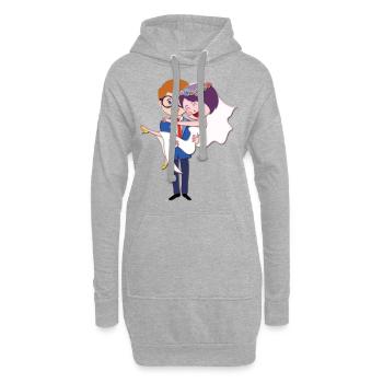 Hochzeit Ehepaar Heirat - Hoodie-Kleid - Grau meliert - Vorne